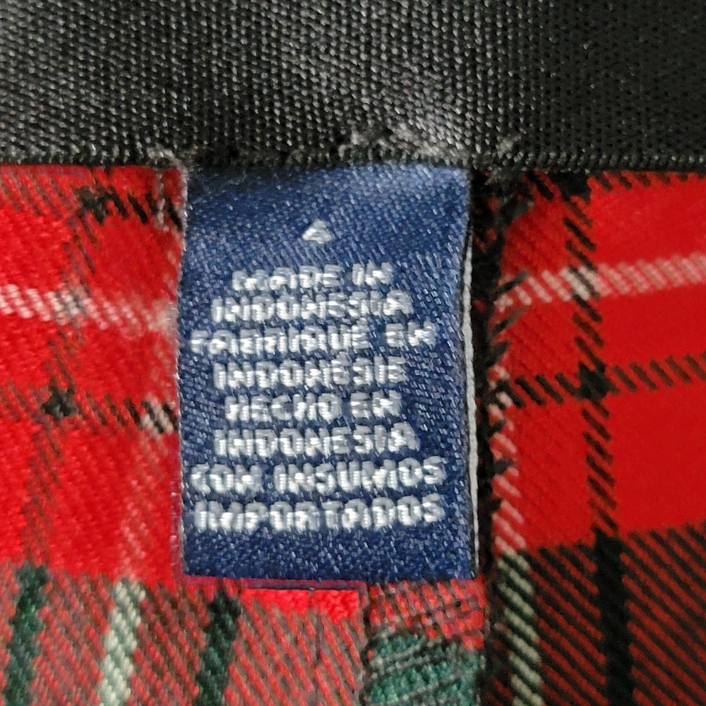 Chaps Ankle Pants 4 Red Plaid Tartan Side Zip Holiday Tapered Preppy Academia - Picture 3 of 13